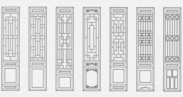 阜南常用中式仿古花窗图案隔断设计图